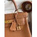 Hermes Kelly Retourne 28 Handmade Bag In Gold Clemence Leather