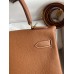 Hermes Kelly Retourne 28 Handmade Bag In Gold Clemence Leather