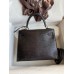 Hermes Kelly Sellier 25 Handmade Bag In Black Lizard Leather