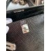 Hermes Kelly Sellier 25 Handmade Bag In Black Lizard Leather