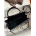 Hermes Kelly Sellier 25 Diamond Bag In Black Crocodile Niloticus Shiny Skin
