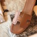 Hermes Oran Slide Sandals In Gold Epsom Perforated Calfskin