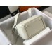 Hermes Lindy Mini Bag In White Clemence Leather GHW