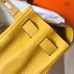 Hermes Kelly Retourne 28 Handmade Bag In Jaune Ambre Clemence Leather
