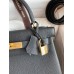 Hermes Kelly Retourne 28 Handmade Bag In Black Clemence Leather