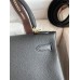 Hermes Kelly Retourne 28 Handmade Bag In Black Clemence Leather