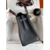 Hermes Kelly Retourne 28 Handmade Bag In Black Clemence Leather