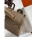 Hermes Kelly Retourne 28 Handmade Bag In Taupe Clemence Leather