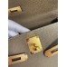 Hermes Kelly Retourne 28 Handmade Bag In Taupe Clemence Leather