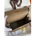 Hermes Kelly Retourne 28 Handmade Bag In Taupe Clemence Leather