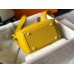 Hermes Lindy Mini Bag In Yellow Clemence Leather GHW