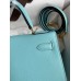 Hermes Kelly Sellier 28 Handmade Bag In Blue Atoll Epsom Calfskin