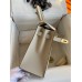Hermes Kelly Sellier 28 Handmade Bag In Craie Epsom Calfskin