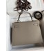 Hermes Kelly Sellier 28 Handmade Bag In Gris Asphalt Epsom Calfskin
