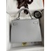 Hermes Kelly Sellier 28 Handmade Bag In Gris Mouette Epsom Calfskin
