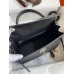 Hermes Kelly Sellier 28 Handmade Bag In Black Epsom Calfskin