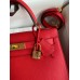 Hermes Kelly Sellier 28 Handmade Bag In Red Epsom Calfskin