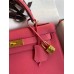 Hermes Kelly Sellier 28 Handmade Bag In Rose Lipstick Epsom Calfskin