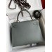 Hermes Kelly Sellier 28 Handmade Bag In Vert Amande Epsom Calfskin