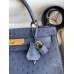 Hermes Kelly Sellier 28 Handmade Bag In Blue Iris Ostrich Leather