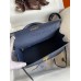 Hermes Kelly Sellier 28 Handmade Bag In Blue Iris Ostrich Leather