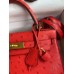 Hermes Kelly Sellier 28 Handmade Bag In Red Ostrich Leather