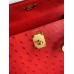 Hermes Kelly Sellier 28 Handmade Bag In Red Ostrich Leather