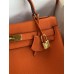 Hermes Kelly Retourne 32 Handmade Bag In Orange Clemence Leather
