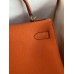 Hermes Kelly Retourne 32 Handmade Bag In Orange Clemence Leather