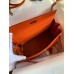 Hermes Kelly Retourne 32 Handmade Bag In Orange Clemence Leather