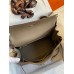 Hermes Kelly Retourne 32 Handmade Bag In Taupe Clemence Leather