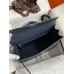Hermes Kelly Sellier 32 Handmade Bag In Blue Indigo Epsom Calfskin
