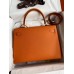 Hermes Kelly Sellier 32 Handmade Bag In Orange Epsom Calfskin