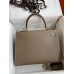 Hermes Kelly Sellier 32 Handmade Bag In Taupe Epsom Calfskin
