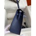 Hermes Kelly Sellier 32 Handmade Bag In Blue Iris Ostrich Leather
