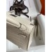 Hermes Kelly Mini II Sellier Handmade Bag In Beton Matte Alligator Leather
