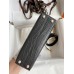 Hermes Kelly Mini II Sellier Handmade Bag In Graphite Matte Alligator Leather