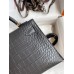 Hermes Kelly Mini II Sellier Handmade Bag In Graphite Matte Alligator Leather
