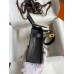 Hermes Kelly Mini II Sellier Handmade Bag In Graphite Matte Alligator Leather