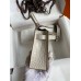 Hermes Kelly Mini II Sellier Handmade Bag In Grey Matte Alligator Leather