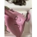 Hermes Kelly Mini II Sellier Handmade Bag In Mauve Sylvestre Matte Alligator Leather