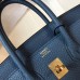 Hermes Birkin 25cm Bag In Blue Agate Clemence Leather GHW