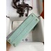 Hermes Kelly Mini II Sellier Handmade Bag In Vert Deau Matte Alligator Leather