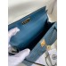 Hermes Kelly Mini II Sellier Handmade Bag In Blue Jean Shiny Alligator Leather
