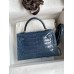 Hermes Kelly Mini II Sellier Handmade Bag In Colvert Shiny Alligator Leather