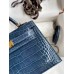 Hermes Kelly Mini II Sellier Handmade Bag In Colvert Shiny Alligator Leather