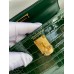 Hermes Kelly Mini II Sellier Handmade Bag In Malachite Shiny Alligator Leather