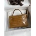 Hermes Kelly Mini II Sellier Handmade Bag In Ficelle Shiny Alligator Leather