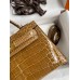 Hermes Kelly Mini II Sellier Handmade Bag In Ficelle Shiny Alligator Leather