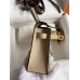 Hermes Kelly Mini II Sellier Bicolor Handmade Bag in Craie and Trench Epsom Calfskin